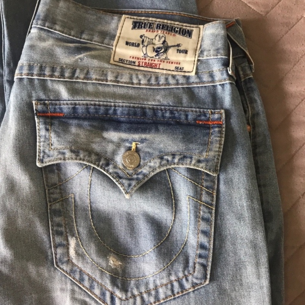 True Religion Blue Jeans Straight Jeans. Size 36